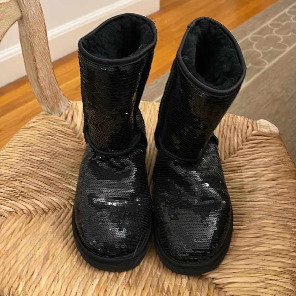 Black UGG sequin boots